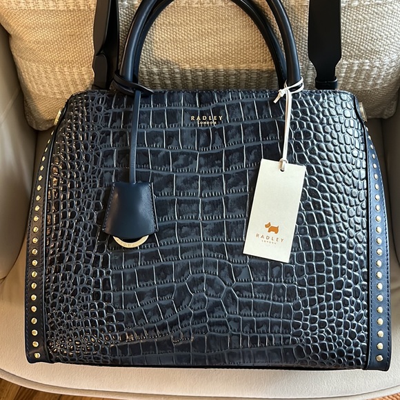 Radley London Croc Large Tote in Navy - Picture 11 of 14